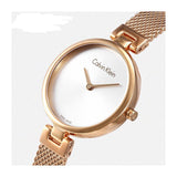Buy Shop Calvin Klein Authentic Silver Dial Rose Gold Mesh Bracelet Watch for Women - K8G23626 USA Online