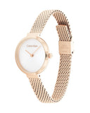 Buy Shop Calvin Klein Authentic Silver Dial Rose Gold Mesh Bracelet Watch for Women - K8G23626 USA Online