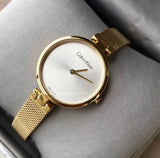 Buy Shop Calvin Klein Authentic White Dial Rose Gold Mesh Bracelet Watch for Women - K8G23526 USA Online