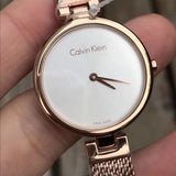 Buy Shop Calvin Klein Authentic White Dial Silver Mesh Bracelet Watch for Women - K8G23126 USA Online