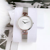 Buy Shop Calvin Klein Authentic White Dial Silver Mesh Bracelet Watch for Women - K8G23126 USA Online