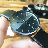 Buy Shop Calvin Klein Boost Black Dial Black Leather Strap Watch for Men - K7Y214CL USA Online