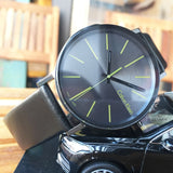 Buy Shop Calvin Klein Boost Black Dial Black Leather Strap Watch for Men - K7Y214CL USA Online