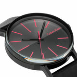 Buy Shop Calvin Klein Boost Black Dial Black Leather Strap Watch for Men - K7Y214CY USA Online