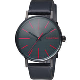 Buy Shop Calvin Klein Boost Black Dial Black Leather Strap Watch for Men - K7Y214CY USA Online
