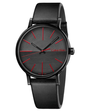 Buy Shop Calvin Klein Boost Black Dial Black Leather Strap Watch for Men - K7Y214CY USA Online