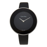 Buy Shop Calvin Klein Chic Black Dial Black Leather Strap Watch for Women - K7N23CB1 USA Online