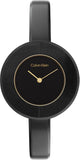 Buy Shop Calvin Klein Chic Black Dial Black Leather Strap Watch for Women - K7N23CB1 USA Online