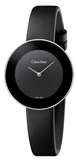 Buy Shop Calvin Klein Chic Black Dial Black Leather Strap Watch for Women - K7N23CB1 USA Online