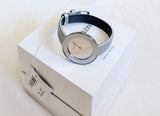 Buy Shop Calvin Klein Chic Silver Dial White Leather Strap Watch for Women - K7N23UP8 USA Online