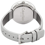 Buy Shop Calvin Klein Chic Silver Dial White Leather Strap Watch for Women - K7N23UP8 USA Online
