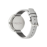 Buy Shop Calvin Klein Chic Silver Dial White Leather Strap Watch for Women - K7N23UP8 USA Online
