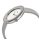 Buy Shop Calvin Klein Chic Silver Dial White Leather Strap Watch for Women - K7N23UP8 USA Online