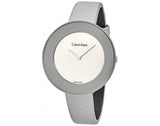 Buy Shop Calvin Klein Chic Silver Dial White Leather Strap Watch for Women - K7N23UP8 USA Online