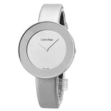 Buy Shop Calvin Klein Chic Silver Dial White Leather Strap Watch for Women - K7N23UP8 USA Online