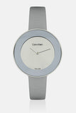 Buy Shop Calvin Klein Chic Silver Dial White Leather Strap Watch for Women - K7N23UP8 USA Online