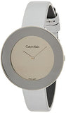 Buy Shop Calvin Klein Chic Silver Dial White Leather Strap Watch for Women - K7N23UP8 USA Online