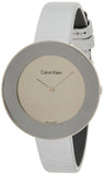 Buy Shop Calvin Klein Chic Silver Dial White Leather Strap Watch for Women - K7N23UP8 USA Online
