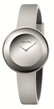 Buy Shop Calvin Klein Chic Silver Dial White Leather Strap Watch for Women - K7N23UP8 USA Online