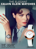 Buy Shop Calvin Klein Chic White Dial White Leather Strap Watch for Women - K7N236K2 USA Online