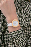 Buy Shop Calvin Klein Chic White Dial White Leather Strap Watch for Women - K7N236K2 USA Online