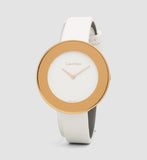 Buy Shop Calvin Klein Chic White Dial White Leather Strap Watch for Women - K7N236K2 USA Online
