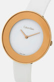 Buy Shop Calvin Klein Chic White Dial White Leather Strap Watch for Women - K7N236K2 USA Online