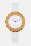 Buy Shop Calvin Klein Chic White Dial White Leather Strap Watch for Women - K7N236K2 USA Online