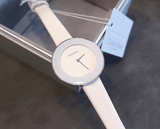 Buy Shop Calvin Klein Chic White Dial White Leather Strap Watch for Women - K7N23TK2 USA Online