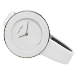 Buy Shop Calvin Klein Chic White Dial White Leather Strap Watch for Women - K7N23TK2 USA Online