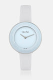 Buy Shop Calvin Klein Chic White Dial White Leather Strap Watch for Women - K7N23TK2 USA Online