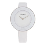 Buy Shop Calvin Klein Chic White Dial White Leather Strap Watch for Women - K7N23TK2 USA Online