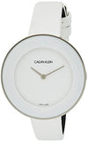 Buy Shop Calvin Klein Chic White Dial White Leather Strap Watch for Women - K7N23TK2 USA Online