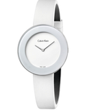 Buy Shop Calvin Klein Chic White Dial White Leather Strap Watch for Women - K7N23TK2 USA Online