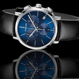 Buy Shop Calvin Klein Chronograph Blue Dial Black Leather Strap Watch for Men - K8Q371CN USA Online