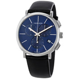 Buy Shop Calvin Klein Chronograph Blue Dial Black Leather Strap Watch for Men - K8Q371CN USA Online