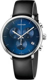 Buy Shop Calvin Klein Chronograph Blue Dial Black Leather Strap Watch for Men - K8Q371CN USA Online