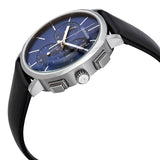 Buy Shop Calvin Klein Chronograph Blue Dial Black Leather Strap Watch for Men - K8Q371CN USA Online