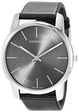 Buy Shop Calvin Klein City Black Dial Black Leather Strap Watch for Men - K2G21107 USA Online