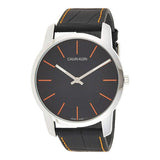 Buy Shop Calvin Klein City Black Dial Black Leather Strap Watch for Men - K2G211C1 USA Online