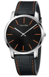 Buy Shop Calvin Klein City Black Dial Black Leather Strap Watch for Men - K2G211C1 USA Online