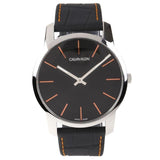 Buy Shop Calvin Klein City Black Dial Black Leather Strap Watch for Men - K2G211C1 USA Online