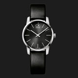 Buy Shop Calvin Klein City Black Dial Black Leather Strap Watch For Women - K2G23107 USA Online