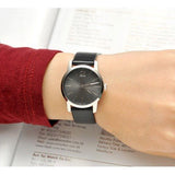 Buy Shop Calvin Klein City Black Dial Black Leather Strap Watch For Women - K2G23107 USA Online