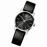 Buy Shop Calvin Klein City Black Dial Black Leather Strap Watch For Women - K2G23107 USA Online