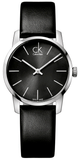 Buy Shop Calvin Klein City Black Dial Black Leather Strap Watch For Women - K2G23107 USA Online