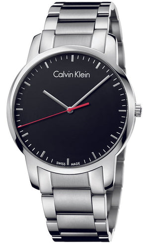 Buy Shop Calvin Klein City Black Dial Silver Steel Strap Watch for Men - K2G2G141 USA Online