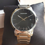 Buy Shop Calvin Klein City Black Dial Silver Steel Strap Watch for Men - K2G2G14C USA Online