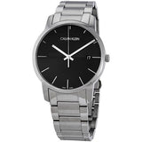Buy Shop Calvin Klein City Black Dial Silver Steel Strap Watch for Men - K2G2G14C USA Online