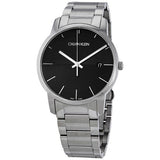 Buy Shop Calvin Klein City Black Dial Silver Steel Strap Watch for Men - K2G2G14C USA Online